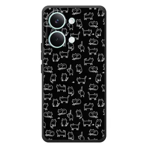 Чохол на тематику: Коти для Xiaomi Poco X8 Pro Max (Котики на чорному)