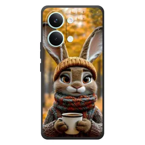 Друкований чохол 'Звірята з кавою' для Xiaomi Poco X8 Pro Max (Зайчик з кавою)