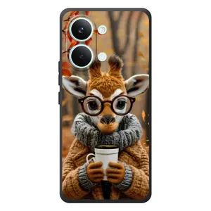 Друкований чохол 'Звірята з кавою' для Xiaomi Poco X8 Pro Max (Жираф з кавою)