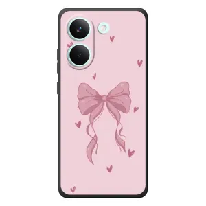 Чехол банты для Xiaomi Poco X8 Pro (Бант на розовом)