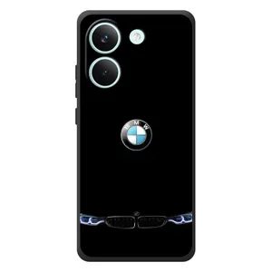 Силиконовый бампер с картинкой машины на Xiaomi Poco X8 Pro (Черный BMW)
