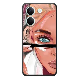 Силиконовый Чехол на Xiaomi Poco X8 Pro с картинкой Стильных Девушек (Девушка и ресницы)
