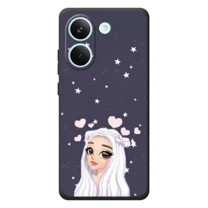 Чехол Стильные девушки на Xiaomi Poco X8 Pro (Девушка и сердечки)