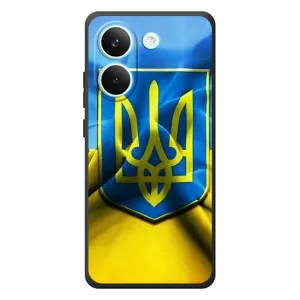 Чехол с картинкой (Патриотический ГЕРБ) на Xiaomi Poco X8 Pro (Герб и Флаг Украины)