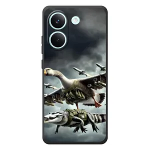 Чехол с мемами тралалело тралала для Xiaomi Poco X8 Pro (Гусини и крокодило)