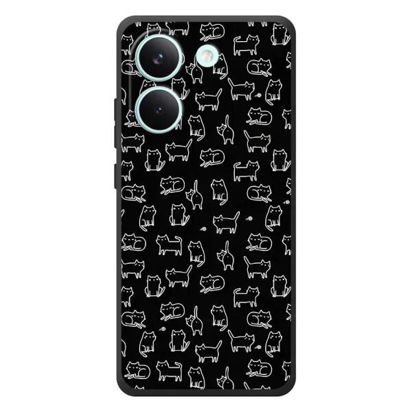 Чехол с рисунком «Котики на черном» для Xiaomi Poco X8 Pro Чехол с рисунком «Котики на черном» для Xiaomi Poco X8 Pro
