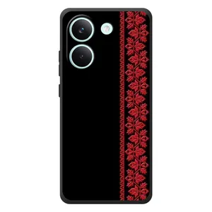 Силиконовый Чехол на Xiaomi Poco X8 Pro (Красная Вышиванка)