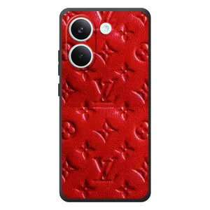Текстурный Чехол Louis Vuitton для :Xiaomi Поко X8 Про (Красный ЛВ)