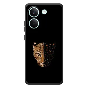 Чехол с леопардовым принтом на Xiaomi Poco X8 Pro (Леопард на черном)