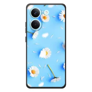 Чохол з Квітами для Xiaomi Poco X8 Pro (ромашки на блакитному)