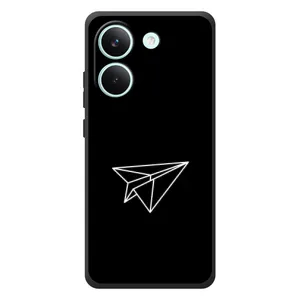 Чехол с картинками на черном фоне для Xiaomi Poco X8 Pro (Самолетик)