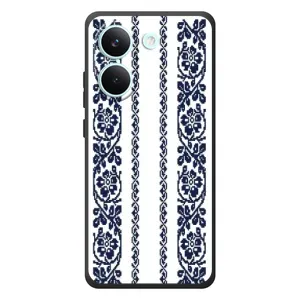 Силиконовый Чехол на Xiaomi Poco X8 Pro с картинкой Вышиванки (Синяя вышиванка)