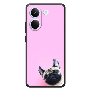 Бампер для Xiaomi Poco X8 Pro с картинкой "Песики" (Собака на розовом)