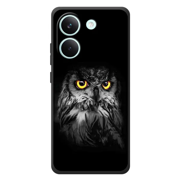 Чехол с рисунком «Сова на чёрном» для Xiaomi Poco X8 Pro Чехол с рисунком «Сова на чёрном» для Xiaomi Poco X8 Pro