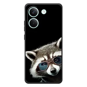 Силиконовый Чехол с Енотами на Xiaomi Poco X8 Pro (Стильный Енот)