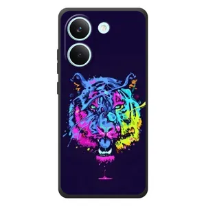 Силиконовый бампер с картинкой животных для Xiaomi Poco X8 Pro (Тигр-Арт)