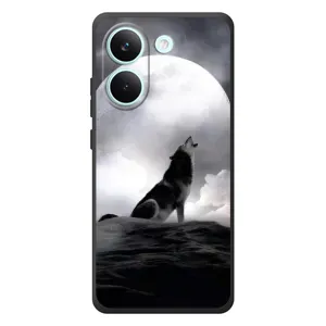 Чехол с Волком на Xiaomi Poco X8 Pro (Волк и луна)