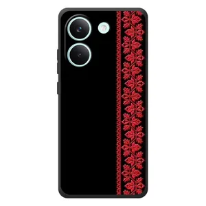Силиконовый Чехол на Xiaomi Poco X8 Pro с картинкой Вышиванки (Вышиванка на черном)