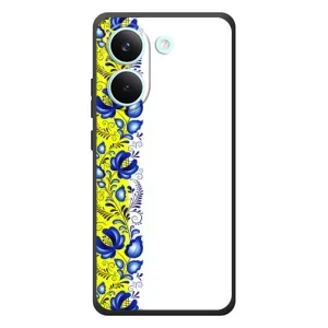 Силиконовый Чехол на Xiaomi Poco X8 Pro с картинкой Вышиванки (Желто-синяя вышиванка)