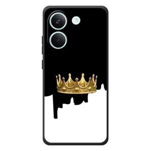 Чехол (Корона на чёрном фоне) для Поко X8 Про (Золотая корона)