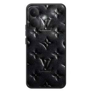 Текстурный Чехол Louis Vuitton для Сяоми Поко Х8 (Черный ЛВ)