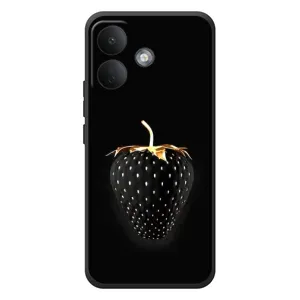 Чехол с изображением вкусной еды для Xiaomi Poco X8 (Чёрная клубника)