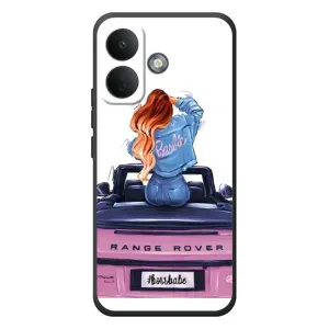 Силиконовый Чехол на Xiaomi Poco X8 с картинкой Стильных Девушек (Девушка на машине)