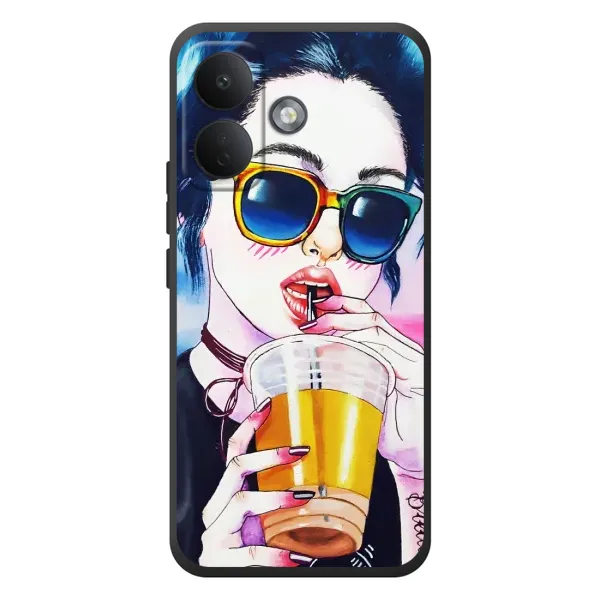 Чехол с рисунком «Девушка с коктейлем» для Xiaomi Poco X8