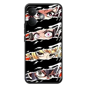 Силиконовые чехлы с глазами Anime для Сяоми Поко Х8 (Глаза на чорном)