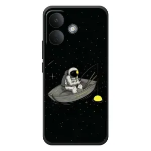 Силіконовый Чохол з принтом "Космонавти" на Xiaomi Poco X8 (Космонавт на рибалці)