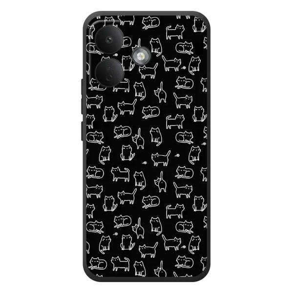 Чехол с рисунком «Котики на черном» для Xiaomi Poco X8 Чехол с рисунком «Котики на черном» для Xiaomi Poco X8