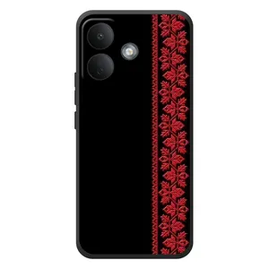 Силіконовый Чохол на Xiaomi Poco X8 (Червона вишиванка)