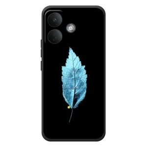 Чехол с картинками на черном фоне для Xiaomi Poco X8 (Листочек)