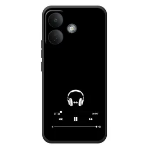 Чехол с картинками на черном фоне для Xiaomi Poco X8 (Плеер)