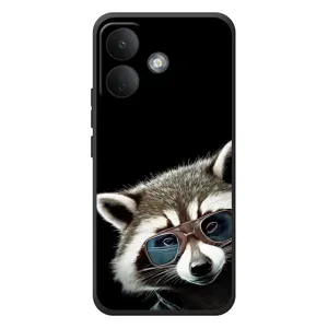 Силиконовый Чехол с Енотами на Xiaomi Poco X8 (Стильный Енот)