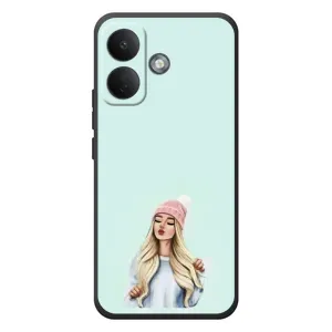 Силиконовый Чехол на Xiaomi Poco X8 с картинкой Стильных Девушек (В шапке)