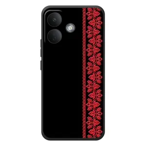 Силіконовый Чохол на Xiaomi Poco X8 з картинкой Вишиванки (Вишиванка на чорному)