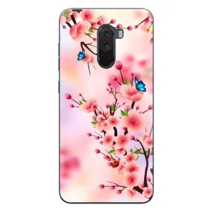 Чехол с принтом САКУРЫ на Xiaomi POCO F1 (Бабочки на сакуре)