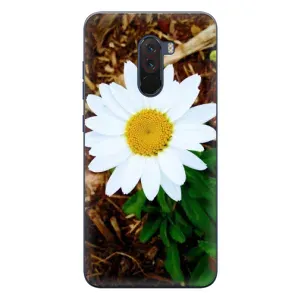 Чехол с ромашками на Xiaomi POCO F1 (Белая ромашка)