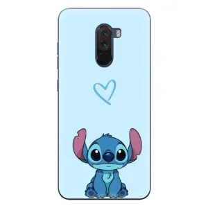 Чехол с рисунком Стич для Xiaomi POCO F1 (Голубой Стич)