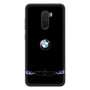 Силіконовий бампер з картинкою машини на Xiaomi POCO F1 (Чорний BMW)