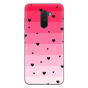 Чохли з тематикою "Маленькі Сердчеки" на Xiaomi POCO F1 (Чорні сердечка)