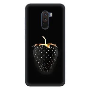 Чехол с изображением вкусной еды для Xiaomi POCO F1 (Чёрная клубника)