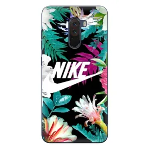 Силіконовый Чохол на Xiaomi POCO F1 з картинкою НАЙК (Квітковий Nike)