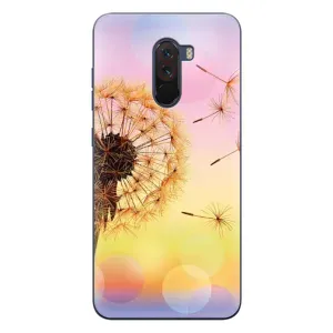 Силиконовый Чехол с одуванчиками на Xiaomi POCO F1 (Цветок-одуванчик)