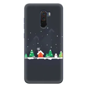 Силиконовый бампер на рождество для Xiaomi POCO F1 (Город зимний)
