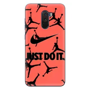 Силіконовый Чохол Nike Air Jordan на Сяомі Поко Ф1 (Just Do It)
