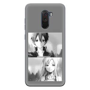 Чехол с персонажами АНИМЕ на Xiaomi POCO F1 (Кирито-Асуна)