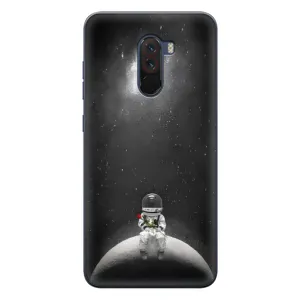 Силиконовый Чехол с принтом "Космонавты" на Xiaomi POCO F1 (Космонавт романтик)