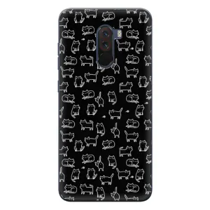 Чохол на тематику: Коти для Xiaomi POCO F1 (Котики на чорному)